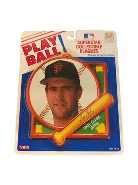 1989 Tara Toy Will Clark San Francisco Giants Play Ball Superstar Plaque Sealed